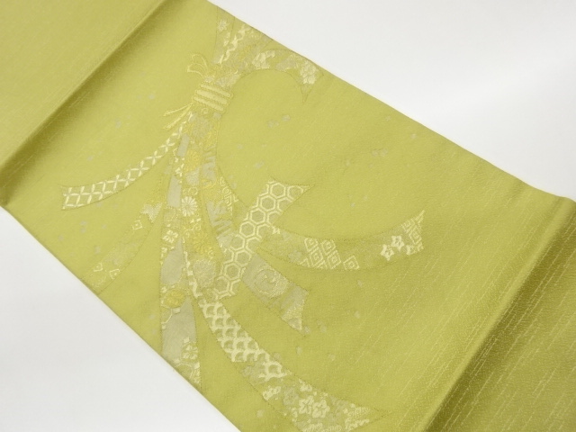 JAPANESE KIMONO / KOTOBUKO-ORI BUNDLED NOSHI / FLOWERS / CRANES / CLAS